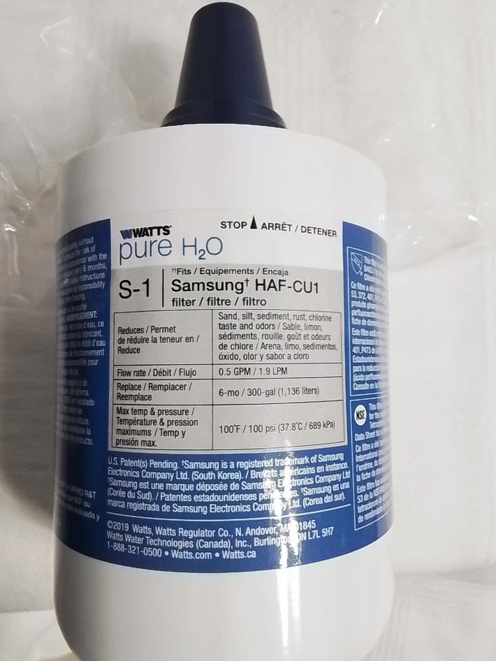 Watts Pure H20 Refrigerator Water Filter for Samsung HAF-CU1 S-1 - Image 3 of 3