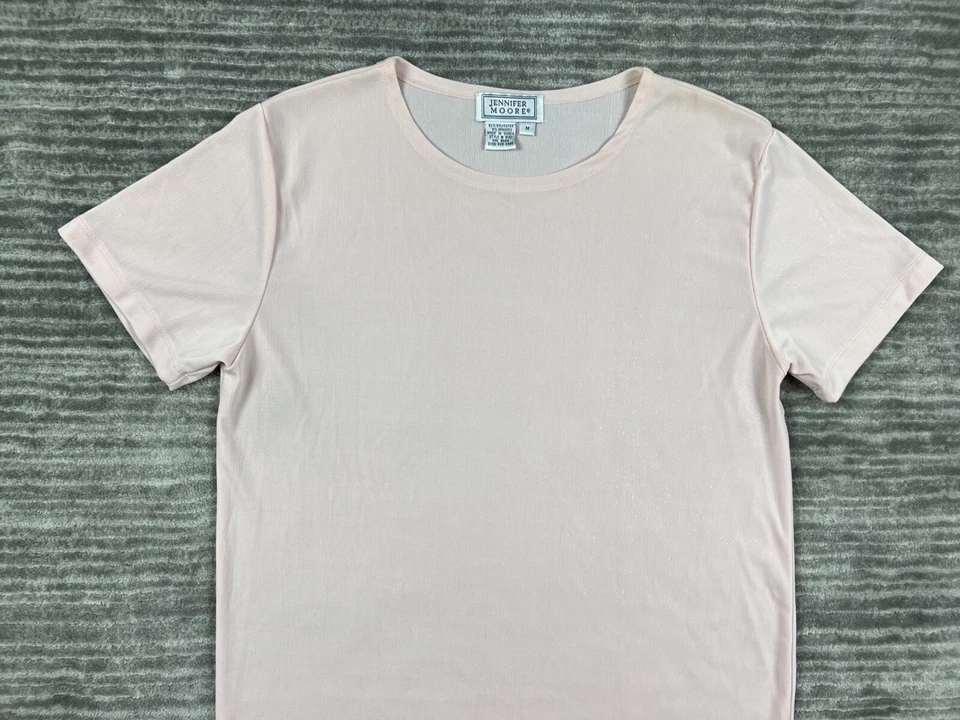 Top vintage Jennifer Moore para mujer rosa mediano poliéster curvado elástico ajustado Foto 2 de 4