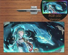 RGB LED Large Mouse Pad Honkai Star Rail HuoHuo Tail Gaming Mat Mousepad Gift
