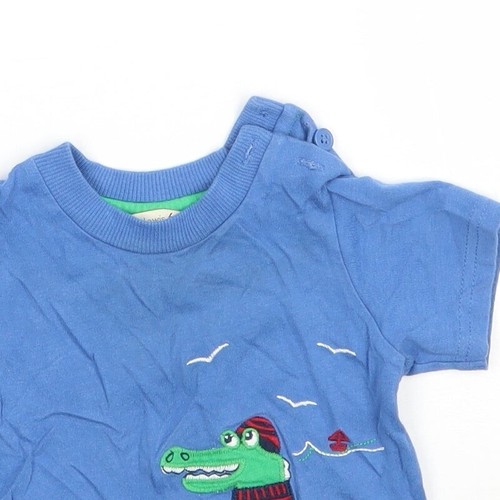 John Lewis Boys Blue Cotton Blend T-Shirt Size 3-6 Months - Picture 7 of 12
