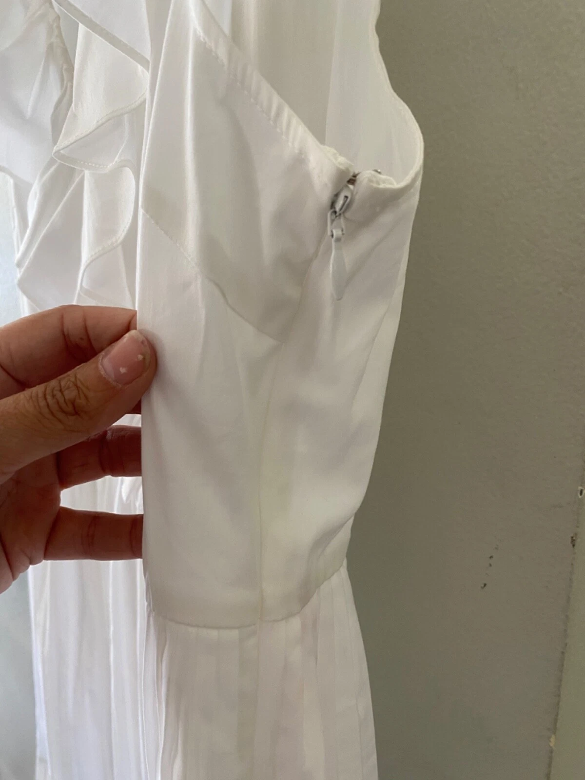 Abito a strati Kate Spade in popeline con volant taglia 14