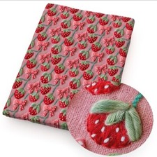 Pink Strawberry 3D FAUX LEATHER SHEET 8" X 12" 1251996 SMOOTH TEXTURE