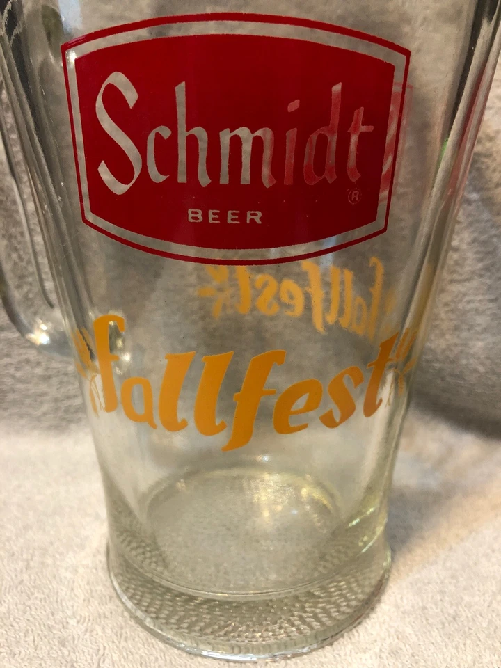 Jarra de vidrio vintage Schmidt serie coleccionista cerveza sin astillas ni grietas Foto 2 de 4