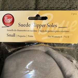 Boye Suede Slipper Soles for Women Size 6-7 1/2 Faux Shearling W/Crochet Pattern