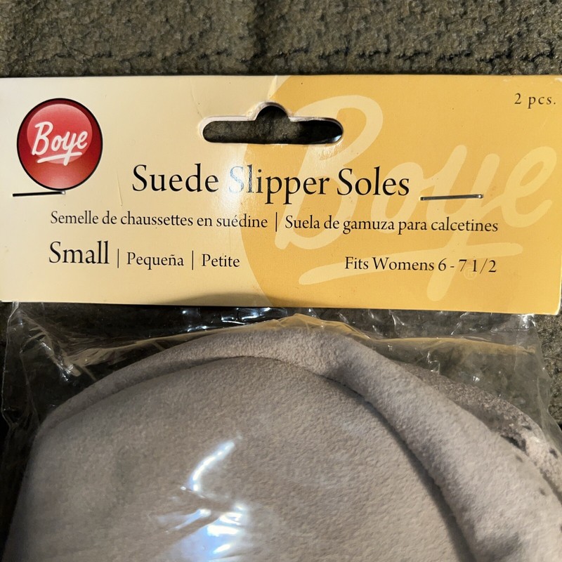 Boye Suede Slipper Soles for Women Size 6-7 1/2 Faux Shearling W/Crochet Pattern