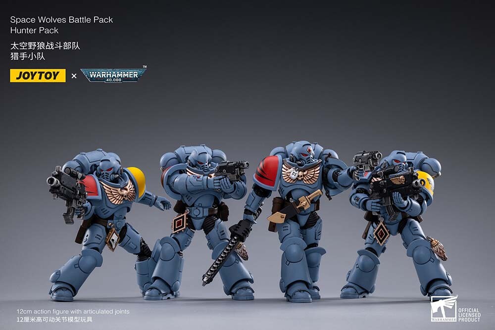 Joytoy×Warhammer SPACE WOLVES HUTER PACK New JoyToy WARHAMMER 40K 1/18 Scale Hunter Pack Space Wolves