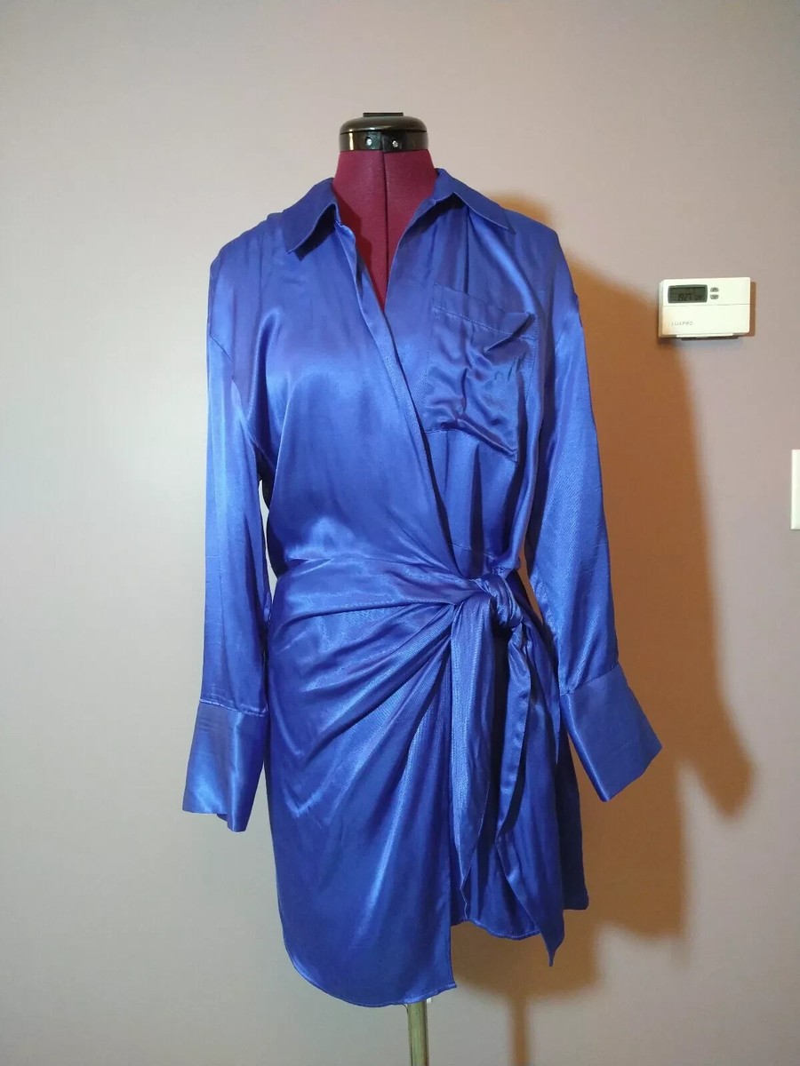 ZARA Women's Satin Effect Wrap Dress Cobalt Blue Size S 2143/256 | eBay ZARA Women's Satin Effect Wrap Dress Cobalt Blue Size S 2143/256 | eBay