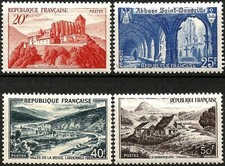 FRANCE 1949 Monuments et sites  YT n° 841A à 843 neufs ★★  luxe (A)