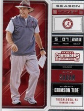 2018 Panini Contenders Draft Picks #76 Nick Saban ALABAMA CRIMSON TIDE COACH 92