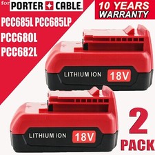 2Pack 18V Lithium Ion Battery for Porter Cable 18 Volt PC18B PC18BL PC18BLX Tool