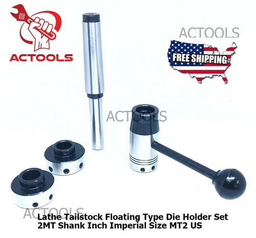 MT2 Lathe Tailstock Floating Type Die Holder 2MT Inch Set Shank Imperial Size - Picture 11 of 13
