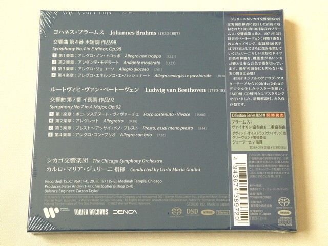 Giulini CSO Brahms Sym No.4 Beethoven Sym No.7 SACD Hybrid