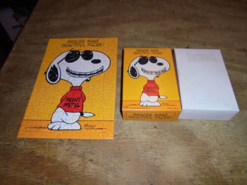 Vintage 1971 Springbok Peanuts Snoopy Braces Make Beautiful Faces 100Pc Puzzle - Afbeelding 1 van 5