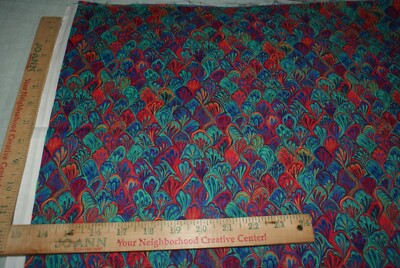 VIP Flame Wave Design Colorful Fabric Cotton Sewing Quilting 18 x44'' W Fast Ship