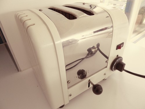 VINTAGE DUALIT CLASSIC 2-SCHLITZ TOASTER - CREME/EDELSTAHL - VOLL FUNKTIONSFÄHIG - Bild 2 von 10