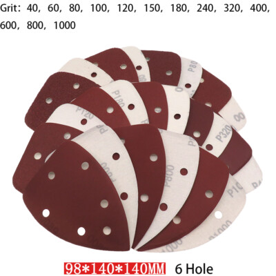 Schleifdreiecke Dreieck Schleifpapier 140mmx140x98mm 6 Löcher für Deltaschleifer