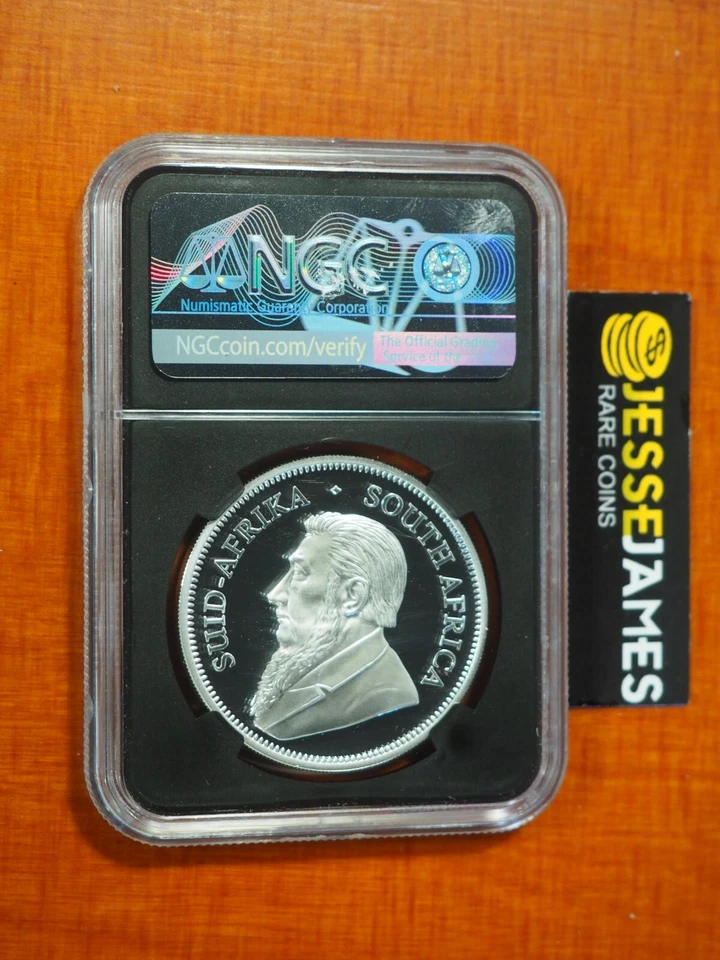 2019 SOUTH AFRICA PROOF SILVER KRUGERRAND NGC PF70 FIRST DAY ISSUE TUMI SIGNED - Image 2 of 2