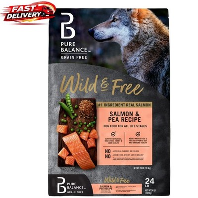 Pure Balance Wild & Free Grain-Free Dry Dog Food Red Meat or Salmon Recipe 24 lb