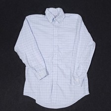 Brooks Brothers Oxford Button Down Shirt Mens 15-32 Blue Long Sleeve Cotton OCBD
