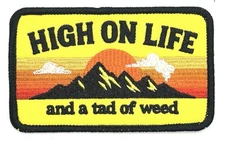 High On Life And A Tad Of Weed Mountains Funny Vintage Style Patch Cap Hat