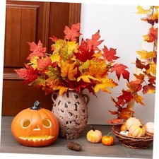 6 Pcs Fall Leaves Stems Fall Maple Leaves Silk Autumn Leaf Branch