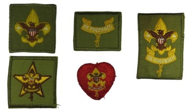 1950s-60s Boy Scouts Complete Rank Set Tenderfoot - Life Patch WORN (WSJ1126)