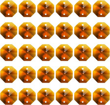 K9 Crystal Octagon Beads 2 Holes Pendants, 30 Pack 14Mm Chandelier Prisms Parts