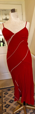 Stunning Vintage long red dress - Ghost Tania Sarne Medium 12 14 16