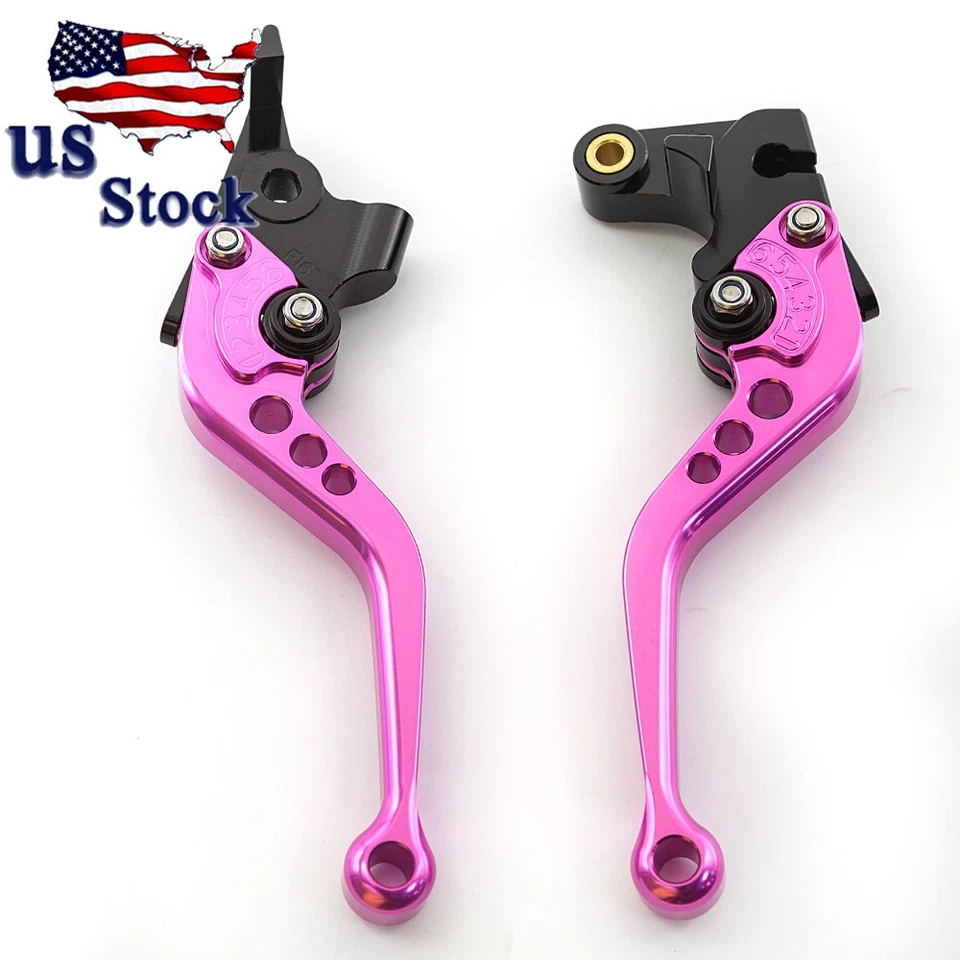 Palancas de embrague de freno CNC para Kawasaki Ninja250R 2008 2009 2010 2011 2012 cortas EE. UU. Foto 3 de 4