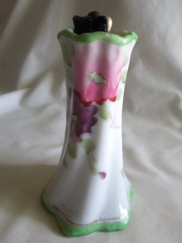 VINTAGE PORCELAIN HAT PIN HOLDER FLORAL