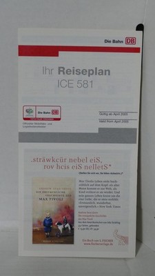 Deutsche Bahn AG - Ihr Reiseplan - ICE 581 - ab April 2005