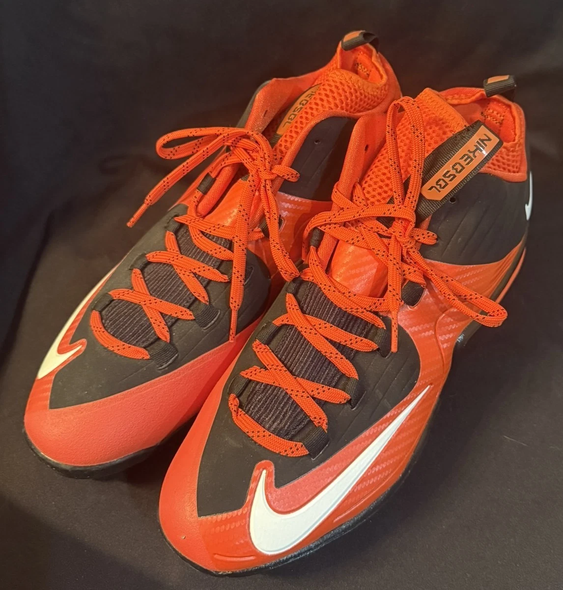 Nike MVP Pro II Orange Metal Baseball Cleats ClemsonFB wearing the Nike Vapor Edge 360 Pro 2 Cleats in  main image 4