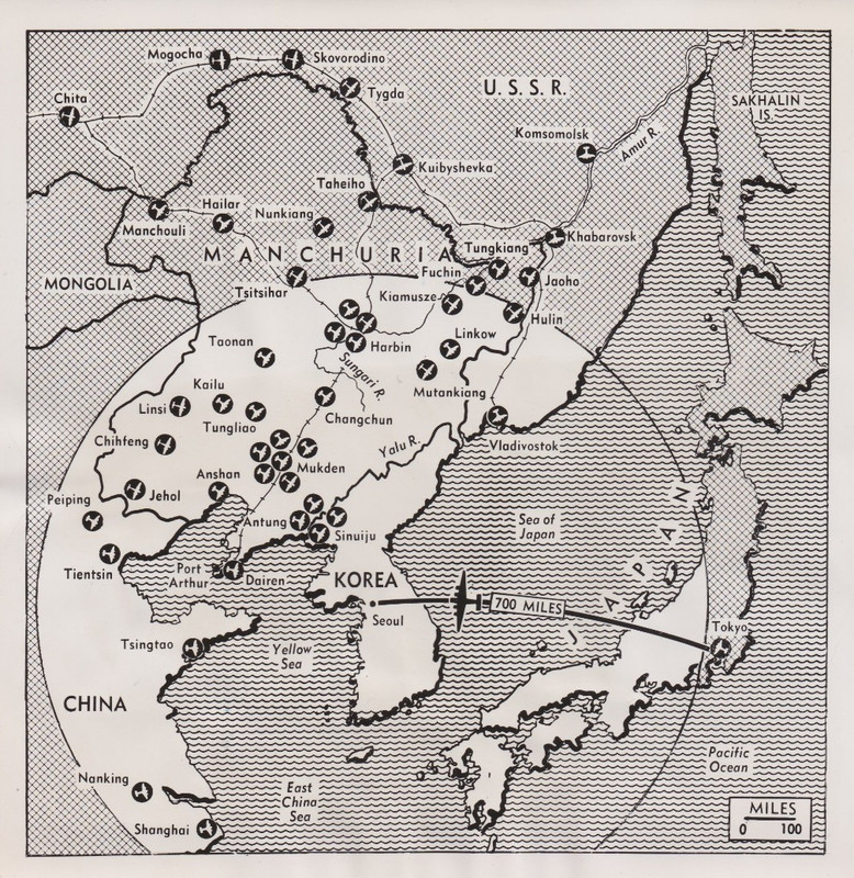 1951 Press Photo Map of the Chinese Air Bases General MacArthur Wants To Bomb