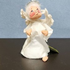 Annalee White Angel Figurine with Silver Halo