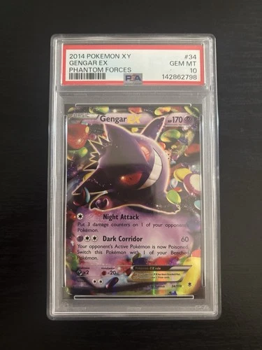 2014 Pokémon XY Gengar EX Phantom Forces #34/119 PSA 10