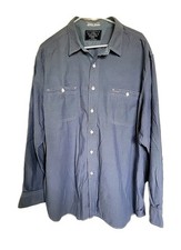 NAUTICA Blue CHAMBRAY Dress Shirt Men's XXL Button Up