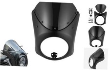 Motorcycle Front Headlight Fairing Cowl with Black Windshield Deflector
