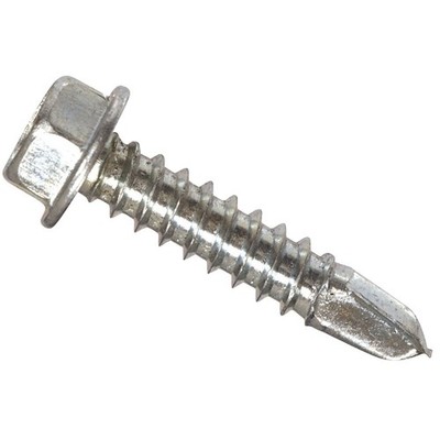 Hillman 1/4 In. - #14 x 3/4 In. Hex Washer Head Self-Drilling Sheet Metal Screw