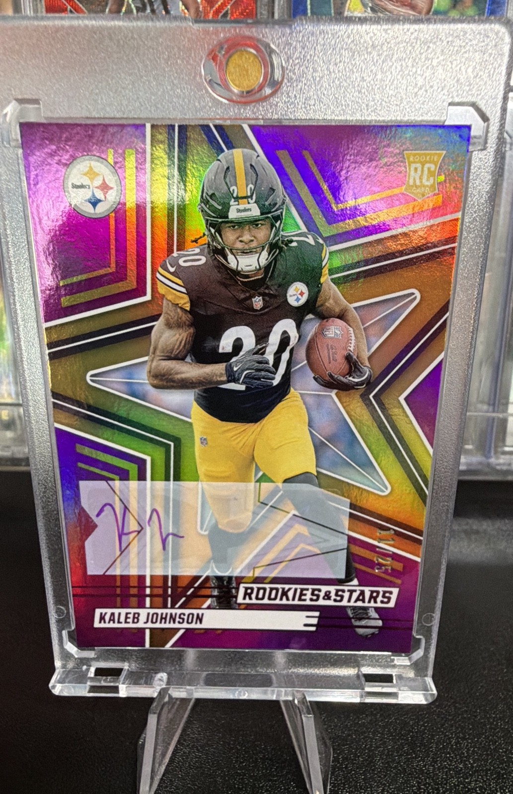 2025 Rookies and Stars Kaleb Johnson Purple Auto /25 #148