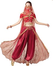 Women's New Aladdin Jasmine Princess Belly Dance Halloween Costume Belly Dance