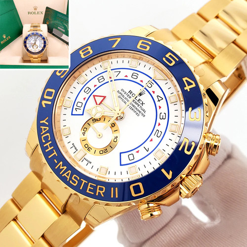 Unworn 2023 Rolex Yacht-Master II Yellow Gold 44mm Watch 116688 Box Papers