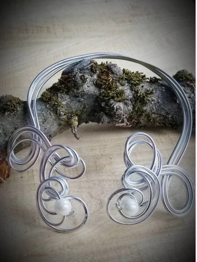 Halsreif silber Marie Antoinette barock Kristallanhänger - Bild 2 von 3