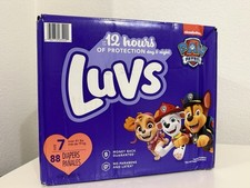 SEALED BOX Vintage Luvs Nickelodeon Paw Patrol Diapers Size 7 - 88 Count