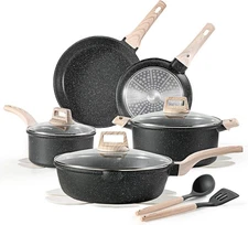 CAROTE 14Pcs Pots and Pans Set Non Stick, Cookware Sets Induction Cookware Grani