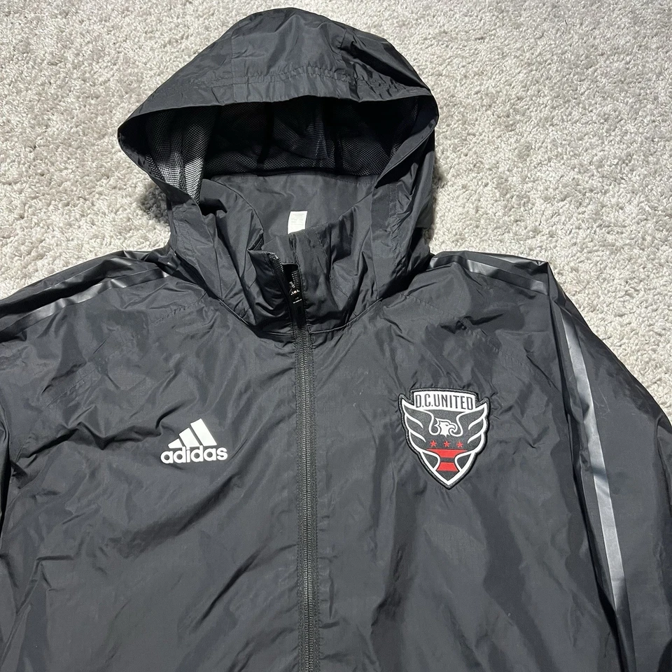 Adidas DC United Track куртка XL парка пальто трек тренер молнии черный футбол - Изображение 2 из 4