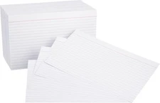 Amazon Basics Ruled Lined Index Note Cards, 500 Count, 5 Pack of 100, White, 5