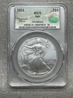 2024 $1 American Silver Eagle CAC MS70 First Delivery .999 Silver Magnum Opus
