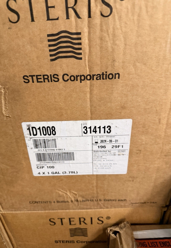 STERIS CIP 100 & CIP 200 Lab Chemicals 4 x 1 GAL (3.78L) 1D1008 1D2308