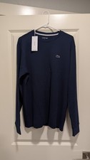  New Lacoste Navy Blue Thermal Long Sleeve Medium M