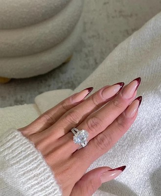 Hochzeit Ovalschliff Diamant Ring IGI Lab Grown VVS 4,4 Karat 14 Karat Wei�go...
